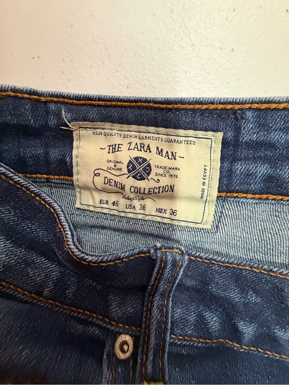 ZARA MAN Denim Collection Men’s Jeans Size 36 Distressed Faded Blue Straight Leg